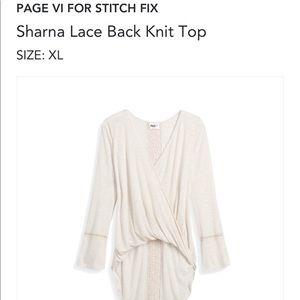 Page VI for Stitch Fix Lace Back Knit Top Size XL